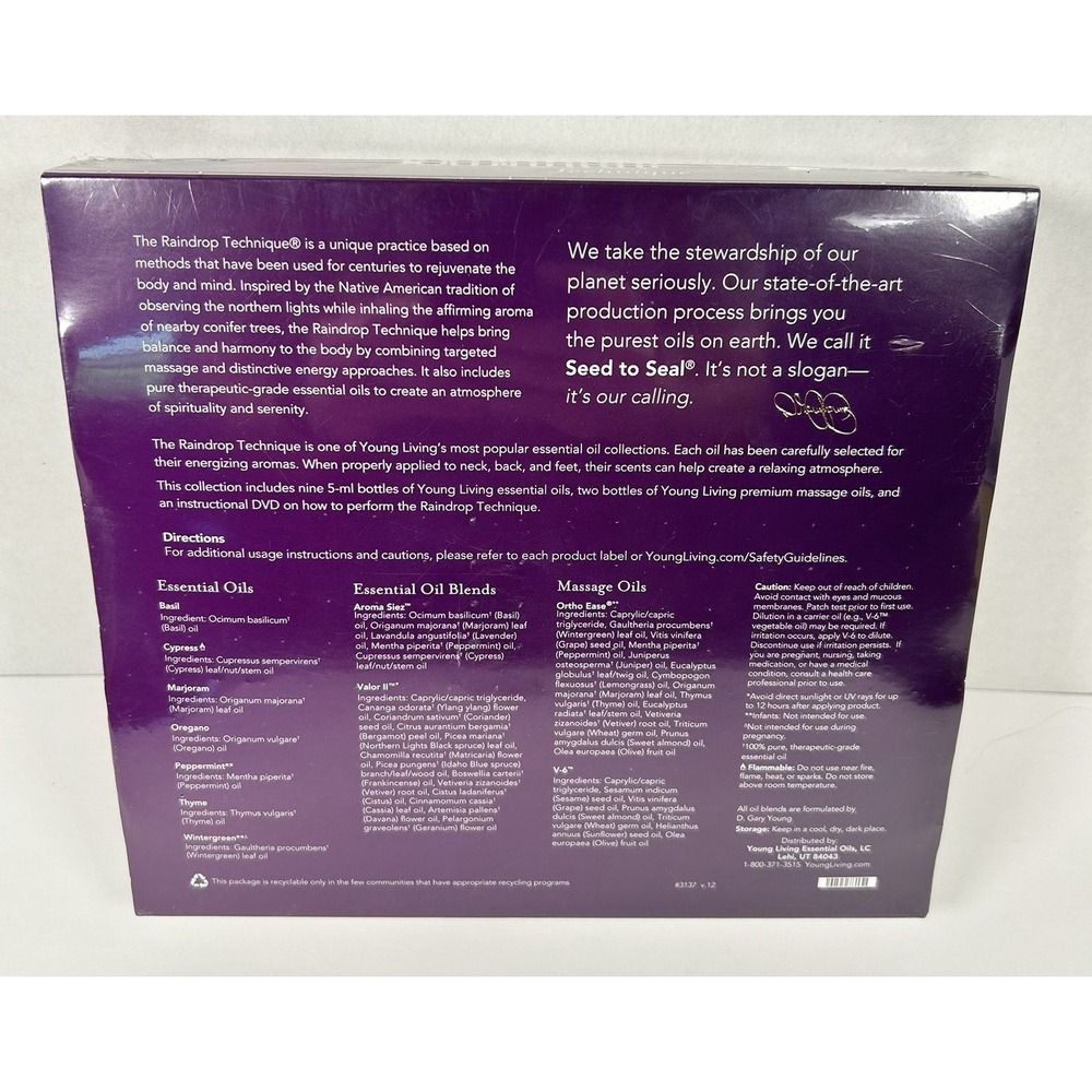 Young Living Raindrop Technique Essential Oil Collection Kit NEW/SEALED - Picture 2 of 3